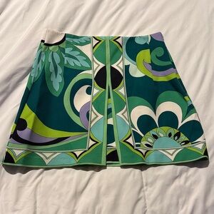 Green Patterned Women's Skirt